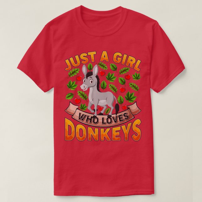 Womens Funny Donkey Animal Lover Just A Girl Who L T-Shirt (Design Front)