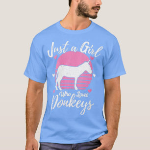 Womens Funny Donkey Animal Lover Just A Girl Who T-Shirt