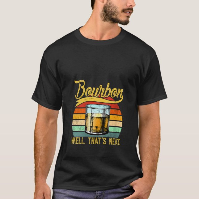 Womens Funny Drinking Neat Retro Bourbon Whiskey D T-Shirt (Front)