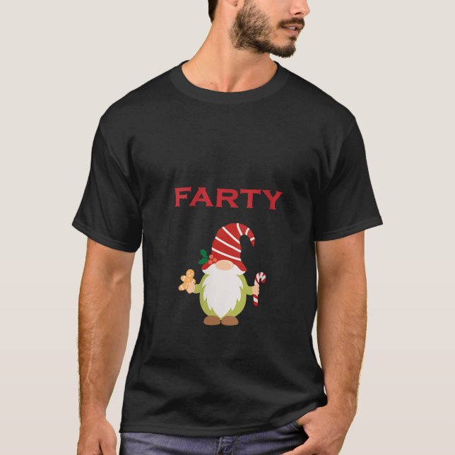 Womens Funny Fancy Dress Party Farty Gnome V Neck  T-Shirt (Front)