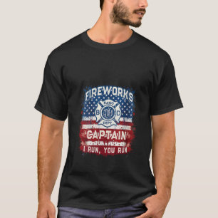 Womens Funny FIREWORKS CAPTAIN Safety Director Pyr T-Shirt