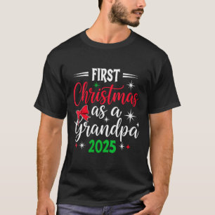 Womens Funny First Christmas As Grandpa 2025 Match T-Shirt