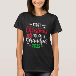 Womens Funny First Christmas As Grandpa 2025 Match T-Shirt