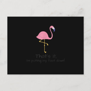 Womens funny Flamingo T-shirt, slogan humour mum g Postcard