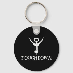 Womens Funny Football Touchdown Wine Bottle Opener Key Ring