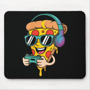 Womens Funny Gamer Pizza Food Video Gaming Men Mouse Mat