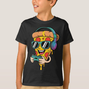 Womens Funny Gamer Pizza Food Video Gaming Men T-Shirt