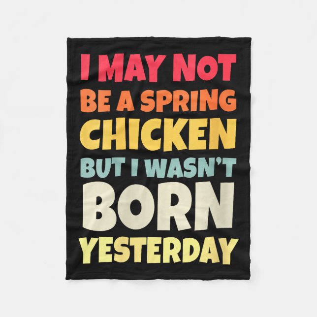 Womens Funny Getting Older Retro Spring Chicken Bi Fleece Blanket (Front)