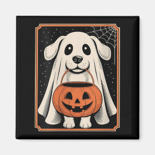 Womens Funny Ghost Dog Halloween Shirt Halloween Magnet