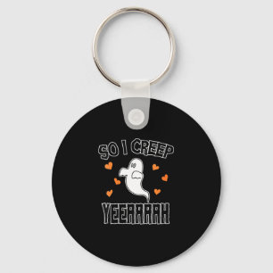 Women's funny ghost halloween sarcastic spooky art key ring