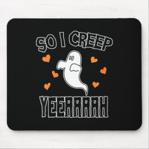 Women's funny ghost halloween sarcastic spooky art mouse mat
