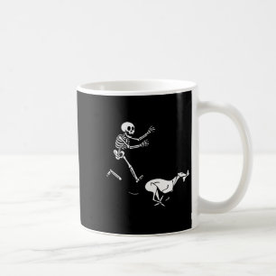 Womens Funny Ghound Running Skeleton Halloween V-n Coffee Mug