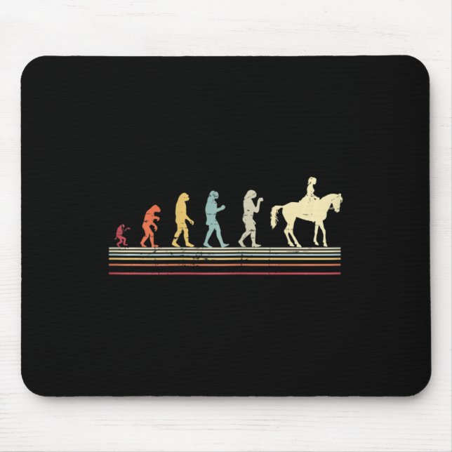 Womens Funny Gift Evolution Horse Riding 1  Mouse Mat (Front)