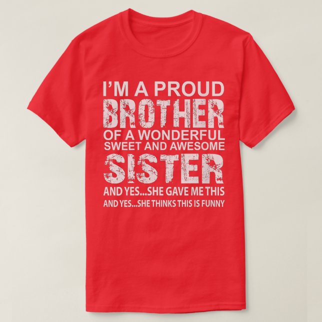 Womens Funny Gift for Brother From Awesome Sister  T-Shirt (Design Front)