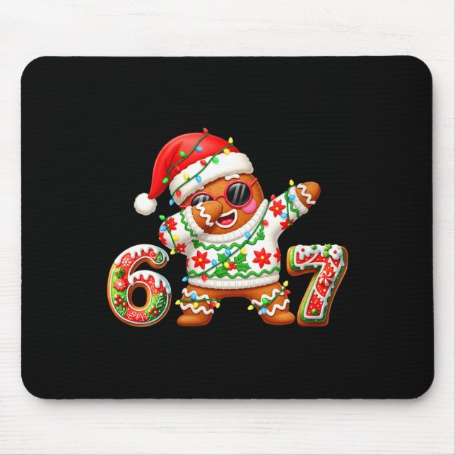 Womens Funny Gingerbread Six Seven 67 Ice Cream Dr Mouse Mat (Front)