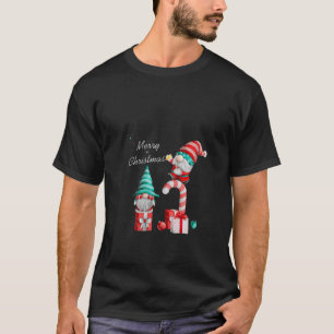 Womens Funny Gnome Christmas V Neck  T-Shirt