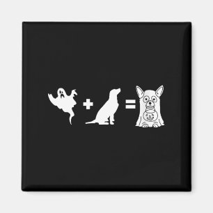 Womens Funny Halloween Dog Ghost - Funny Halloween Magnet