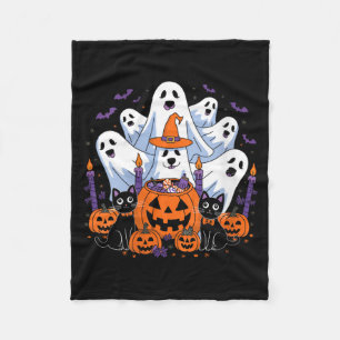 Womens Funny Halloween Dog Ghost Halloween Dog Men Fleece Blanket