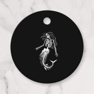 Womens Funny Halloween Mermaid Skeleton Gift Cool Favour Tags