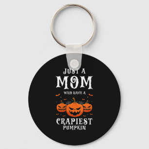 Womens Funny Halloween Mom With The Silliest Pumpk Key Ring