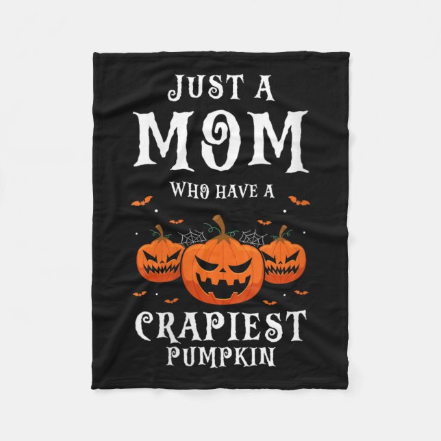 Womens Funny Halloween Mum With The Silliest Pumpk Fleece Blanket (Front)