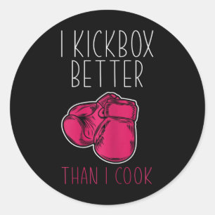 Womens Funny Kickboxer - I Love Kickboxing Classic Round Sticker