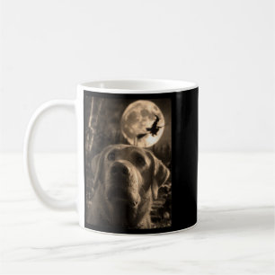 Womens Funny Labrador Selfie Full Moon Flying Coffee Mug