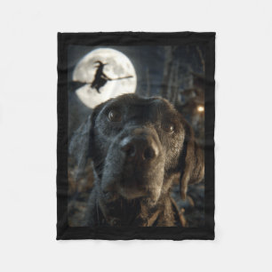 Womens Funny Labrador Selfie Full Moon Flying Fleece Blanket