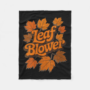 Womens Funny Leaf Blower Fall Autumn Costume Match Fleece Blanket