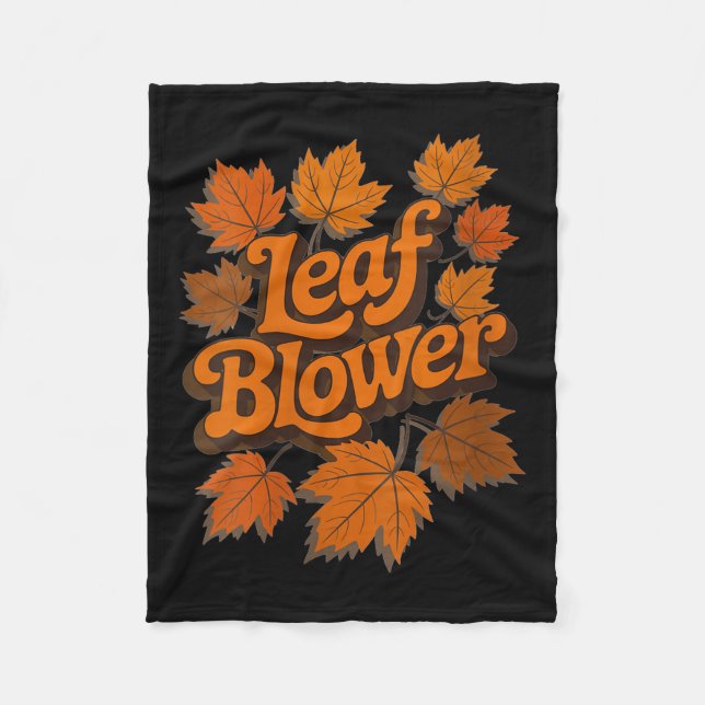 Womens Funny Leaf Blower Fall Autumn Costume Match Fleece Blanket (Front)