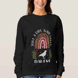Womens Funny Leopard Just A Girl Who Loves Ravens Sweatshirt