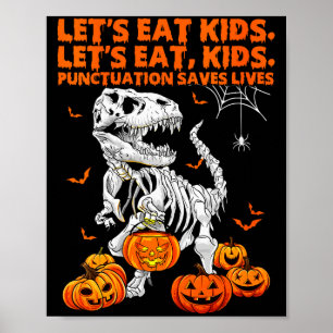 Womens Funny Let's Eat Kids Punctuation Saves Gram Poster