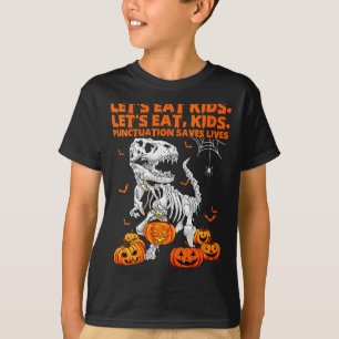 Womens Funny Let's Eat Kids Punctuation Saves Gram T-Shirt