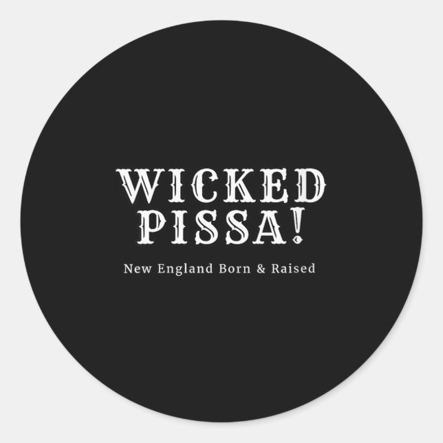Womens Funny Machusetts Shirt Wicked A New England Classic Round Sticker (Front)