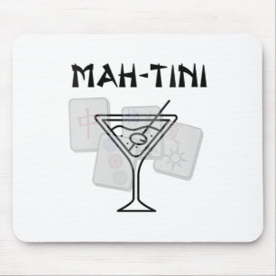 Womens Funny Mahjong Martini Tail Mah Jongg V-neck Mouse Mat