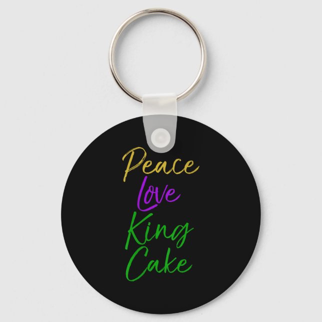 Womens Funny Mardi Gras Gift Party Quote Cute Peac Key Ring (Front)