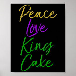 Womens Funny Mardi Gras Gift Party Quote Cute Peac Poster