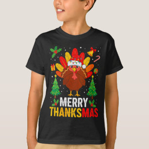 Womens Funny Merry Thanksmas Happy Thanksgiving Sa T-Shirt