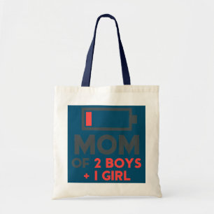 Womens Funny Mom Of 2 Boys 1 Girl Son Mothers Day Tote Bag