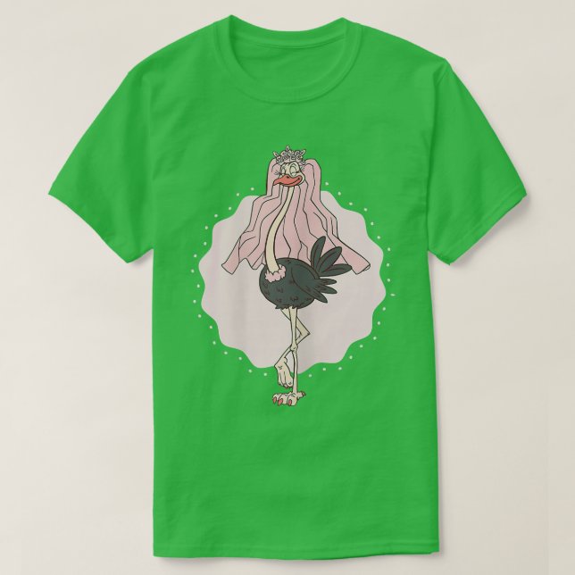 Womens Funny Ostrich Bride Hen Party  T-Shirt (Design Front)
