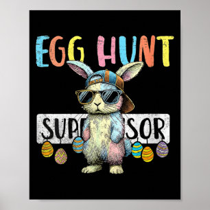 Women's funny pastel colour cool bunny egg hunt poster