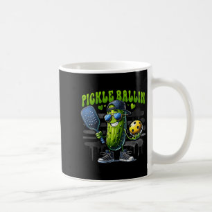 Women's funny pickleball player paddleball pickle coffee mug