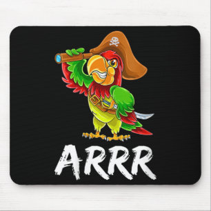 Womens Funny Pirate Parrot With Sabre Halloween Mouse Mat