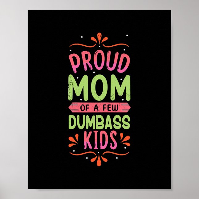 Womens Funny Proud Mum Mummy Mama Of Kids Happy Poster (Front)