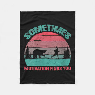 Womens Funny Running Motivational Sometimes Motiva Fleece Blanket
