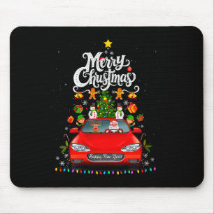 Womens Funny Santa Driving Wagon Red Truck Christm Mouse Mat