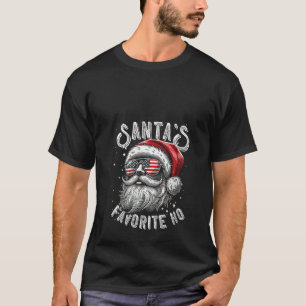 Womens Funny Santa Face Satntas Favorite Ho USA Fl T-Shirt