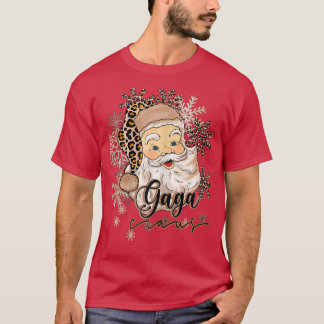 Womens Funny Santa Gaga Claus Snowflake Leopard Ch T-Shirt
