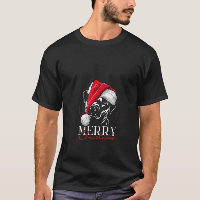 Womens Funny Santa Labrador Retriever Merry Christ T-Shirt (Front)