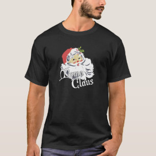 Womens Funny Santa Momo Claus Snowflake Leopard Ch T-Shirt